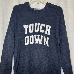 MARLED NAVY BLUE TOUCH DOWN HOODIE SWEATER